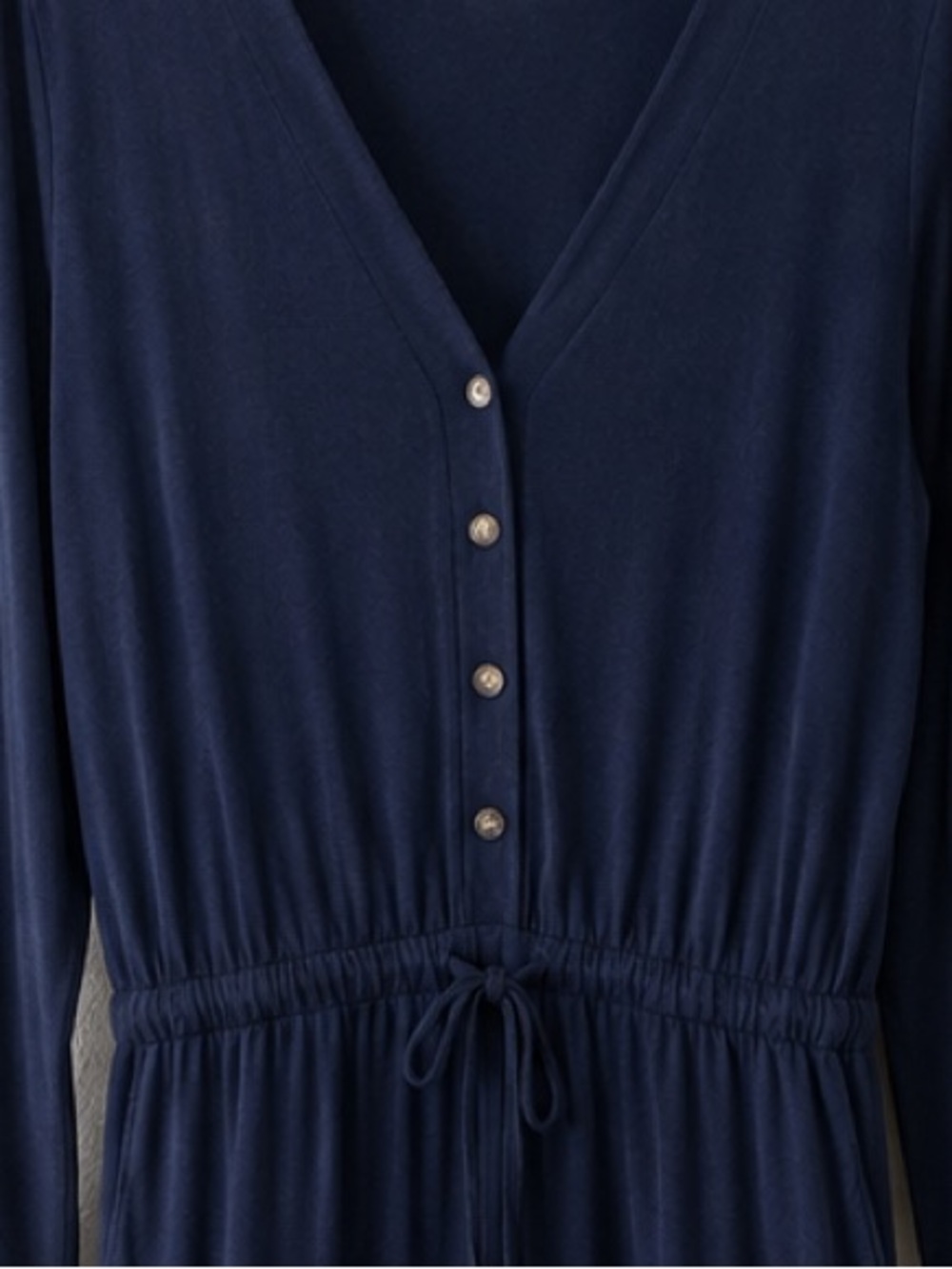 Lou & Grey Signaturesoft Jumpsuit Women’s Large Navy Wide Leg Lounge One Piece - Picture 5 of 7